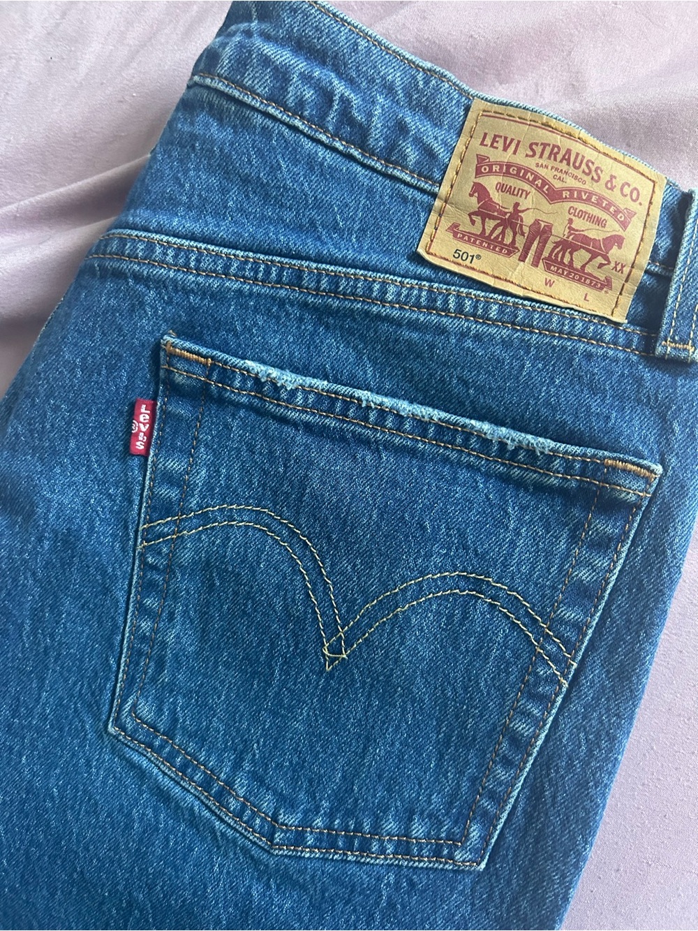 Levi's Blue Straight Leg Jeans with Signature Patch